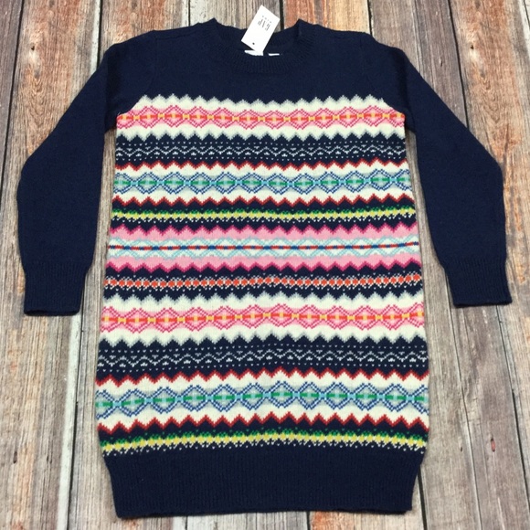 Gap Girls Small 6-7 Fair Isle Sweater Dress - Picture 1 of 4